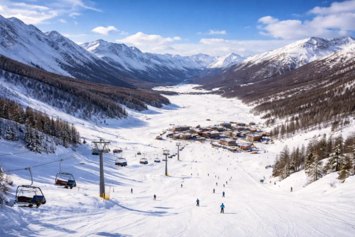 Campo Felice invernale tra le montagne